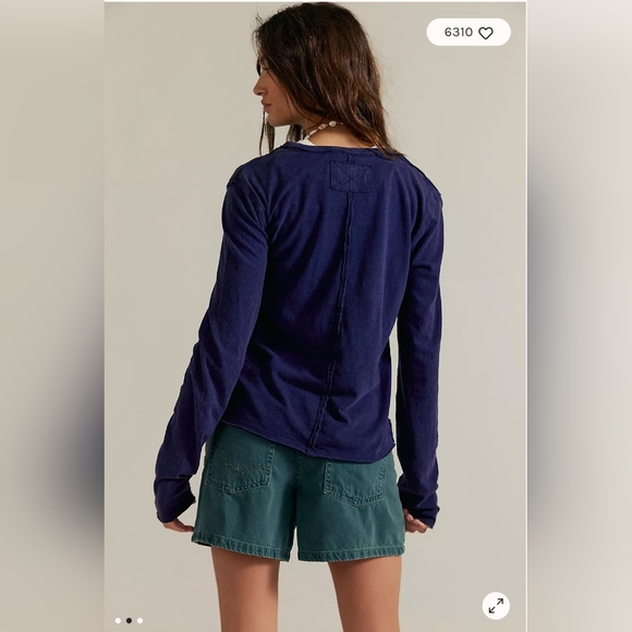 NWOT Free People Nova Long Sleeve Tee in Peacoat~Navy - Picture 2 of 7